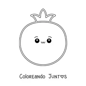 Imagen para colorear de tomate kawaii fácil