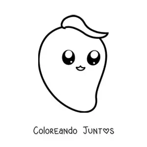 Imagen para colorear de mango kawaii
