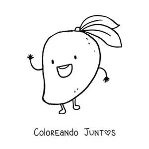 Imagen para colorear de mango animado