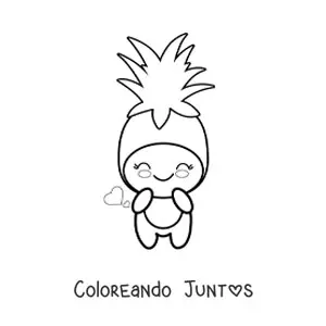 Imagen para colorear de disfraz de piña