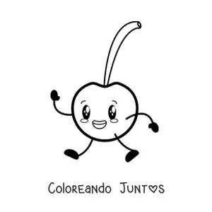 Imagen para colorear de cereza animada