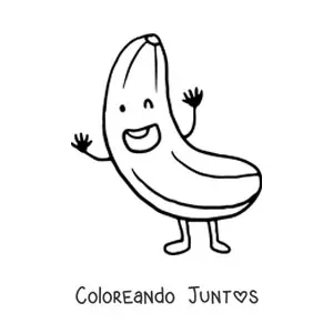 Imagen para colorear de banana animada