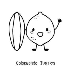 Imagen para colorear de limón animado bonito