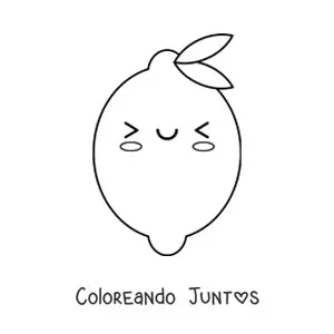 Imagen para colorear de limón kawaii