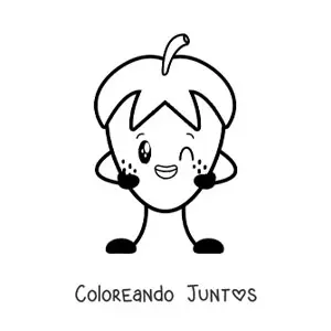 Imagen para colorear de fresa animada bonita