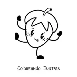 Imagen para colorear de fresa animada