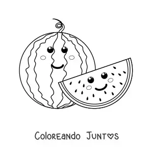 Imagen para colorear de sandía hermosa