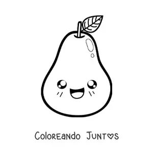 Imagen para colorear de pera kawaii