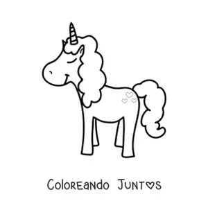 Imagen para colorear de unicornio bonito