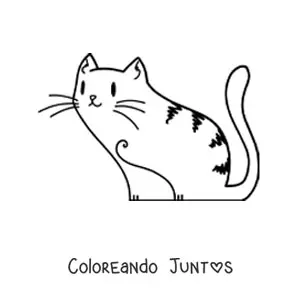 Imagen para colorear de gato kawaii