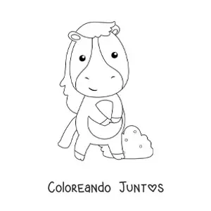 Imagen para colorear de caballo kawaii