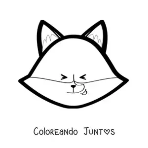 Imagen para colorear de cara de zorro animado