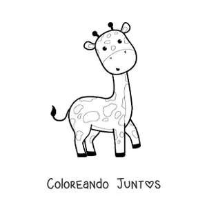 Imagen para colorear de jirafa kawaii