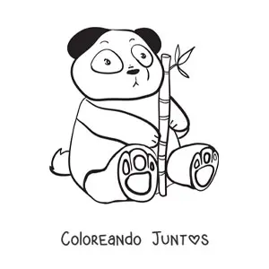Imagen para colorear de oso panda kawaii