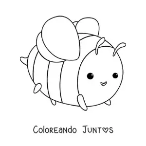 Imagen para colorear de abeja kawaii grande
