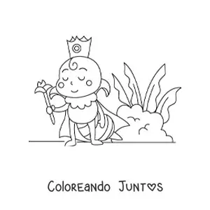 Imagen para colorear de abeja reina animada