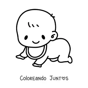 Imagen para colorear de bebé gateando