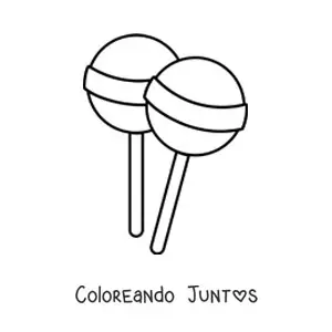 Imagen para colorear de dos paletas de caramelo