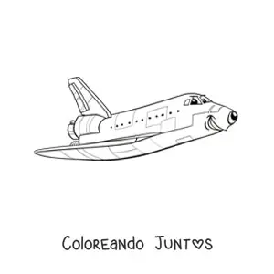 Imagen para colorear de transbordador espacial animado
