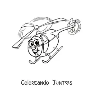 Imagen para colorear de helicóptero animado