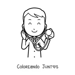 Imagen para colorear de doctor auscultando