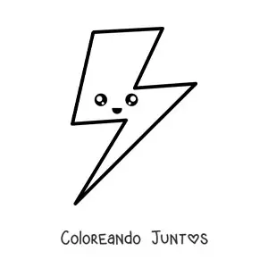 Imagen para colorear de rayo animado kawaii
