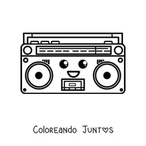 Imagen para colorear de radio kawaii