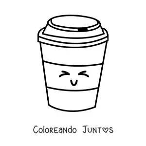 Imagen para colorear de vaso de café animado