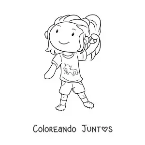 Imagen para colorear de niña jugando béisbol
