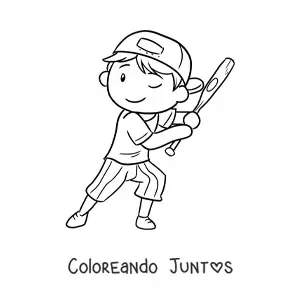 Imagen para colorear de beisbolista bateando