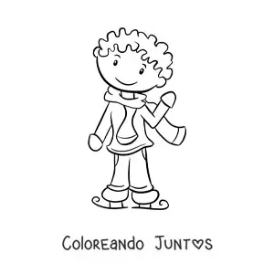 Imagen para colorear de patinaje sobre hielo