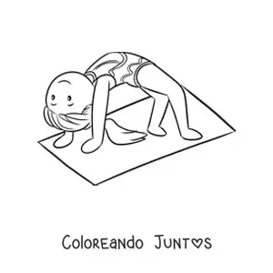 Imagen para colorear de gimnasta en la colchoneta