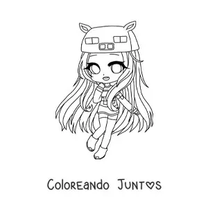 Imagen para colorear de chica fashion kawaii chibi con suéter y gorro