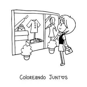 Imagen para colorear de tienda de camisas de mujer