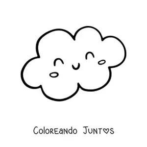 Imagen para colorear de nube kawaii grande