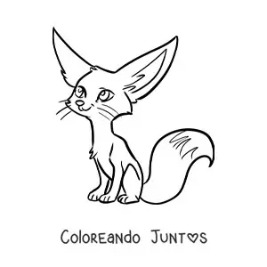 Imagen para colorear de zorro del desierto