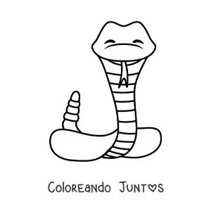 Imagen para colorear de serpiente cascabel animada