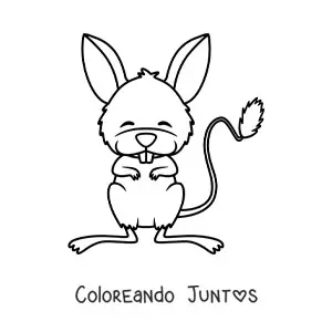 Imagen para colorear de ratón del desierto animado
