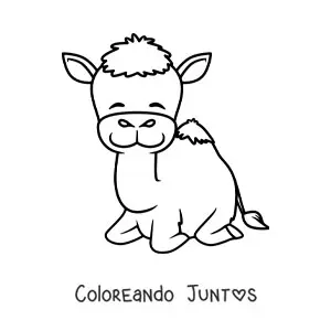 Imagen para colorear de dromedario animado feliz