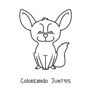 Imagen para colorear de zorro del desierto animado