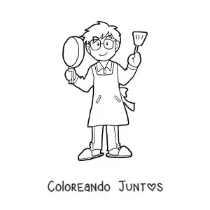 Imagen para colorear de papá cocinero
