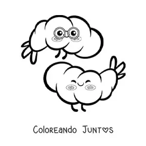 Imagen para colorear de camarones kawaii animados