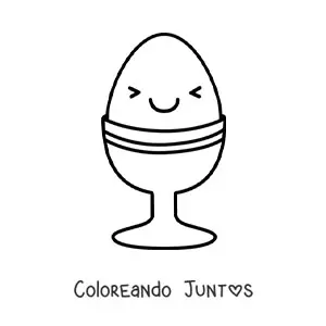 Imagen para colorear de huevo kawaii animado grande