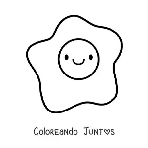 Imagen para colorear de huevo frito kawaii animado grande