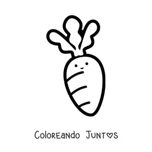 Imagen para colorear de zanahoria kawaii