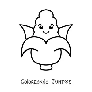 Imagen para colorear de mazorca de maíz animada
