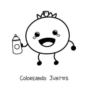 Imagen para colorear de caricatura de un tomate