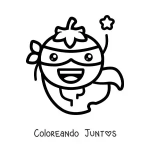 Imagen para colorear de tomate superhéroe
