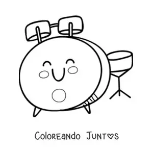 Imagen para colorear de batería kawaii fácil