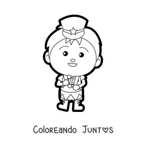Imagen para colorear de niño tocando el tambor en banda marcial